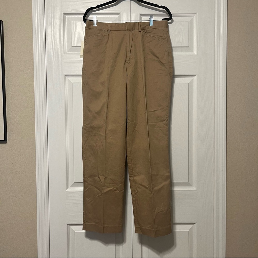 Polo by Ralph Lauren Men Khaki Flat Front Dress Pant Trouser Size 32/32 NWT